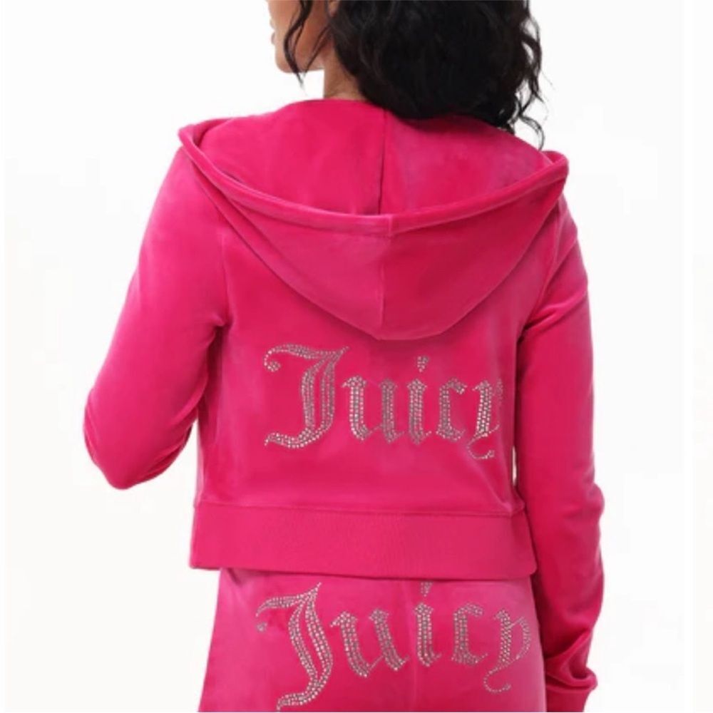 NWT JUICY COUTURE BLING VELOUR MATCHING SET - HOT PINK
